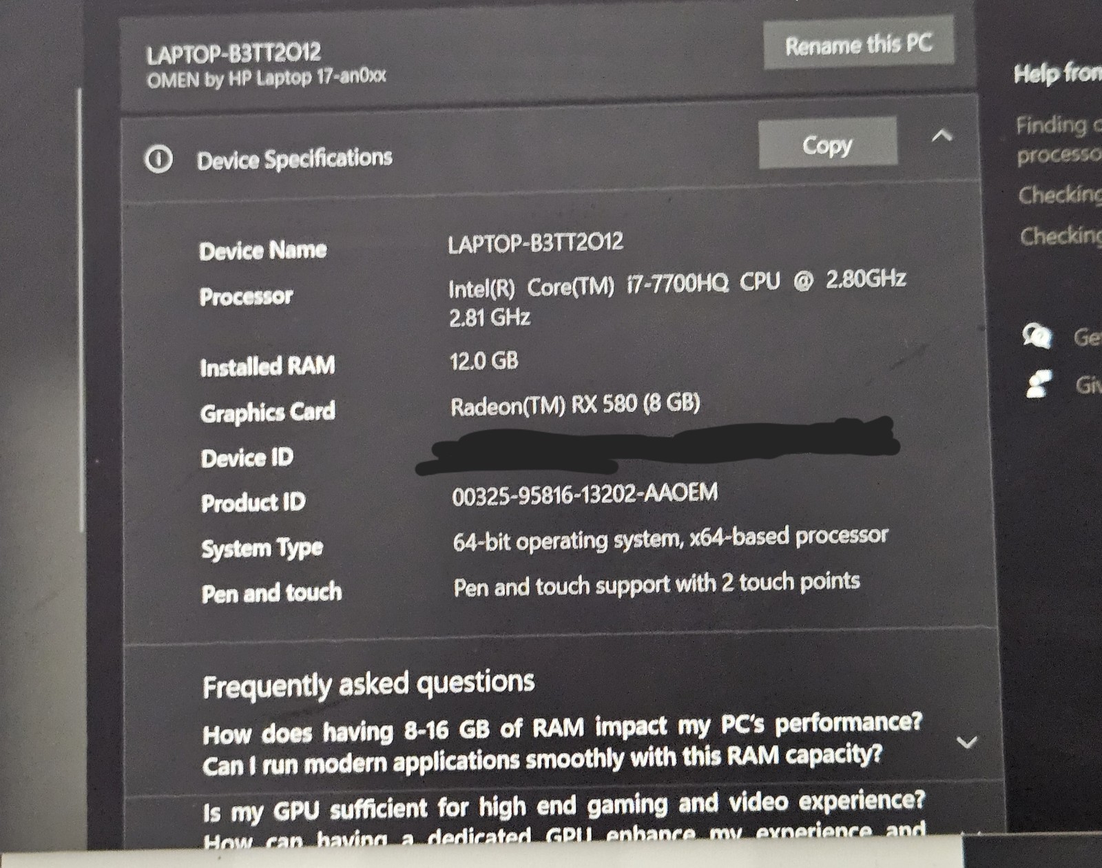 HP – OMEN 15.6″ Gaming Laptop-Intel Core i7- 8GB