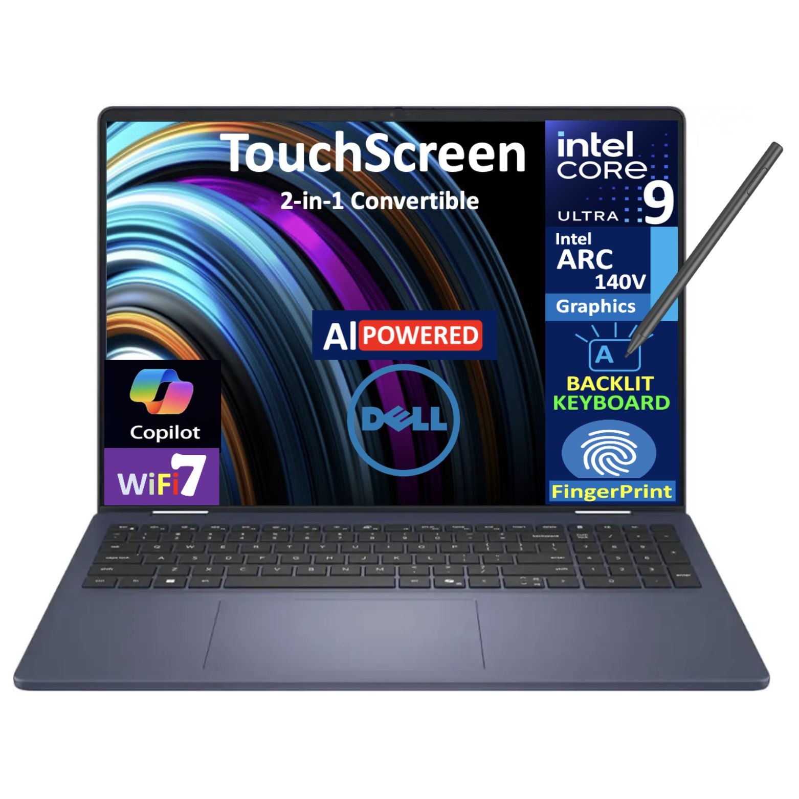 DELL 16 16″ WQXGA Touchscreen Intel Core Ultra 9-288V 3.30GHz 32GB 1TB SSD W11H