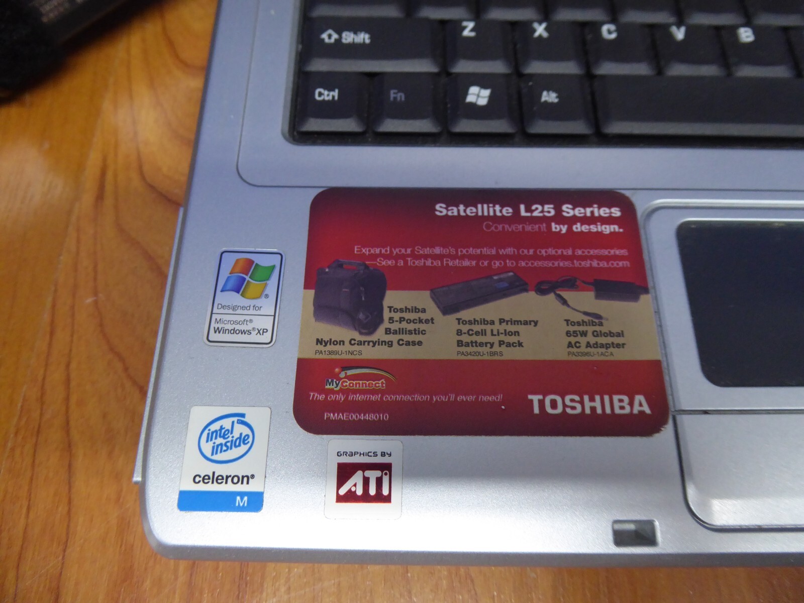 TOSHIBA SATELLITE L25-S119 15″ LAPTOP CELERON M 1.5GHz 512MB 40GB XP HOME VINTAG