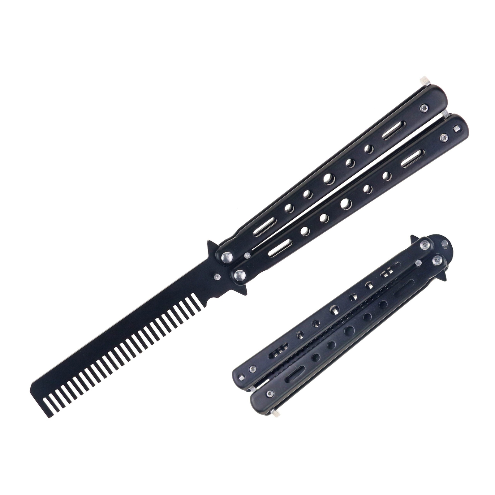 8.5″ Stainless Steel Butterfly Trainer Comb – Black