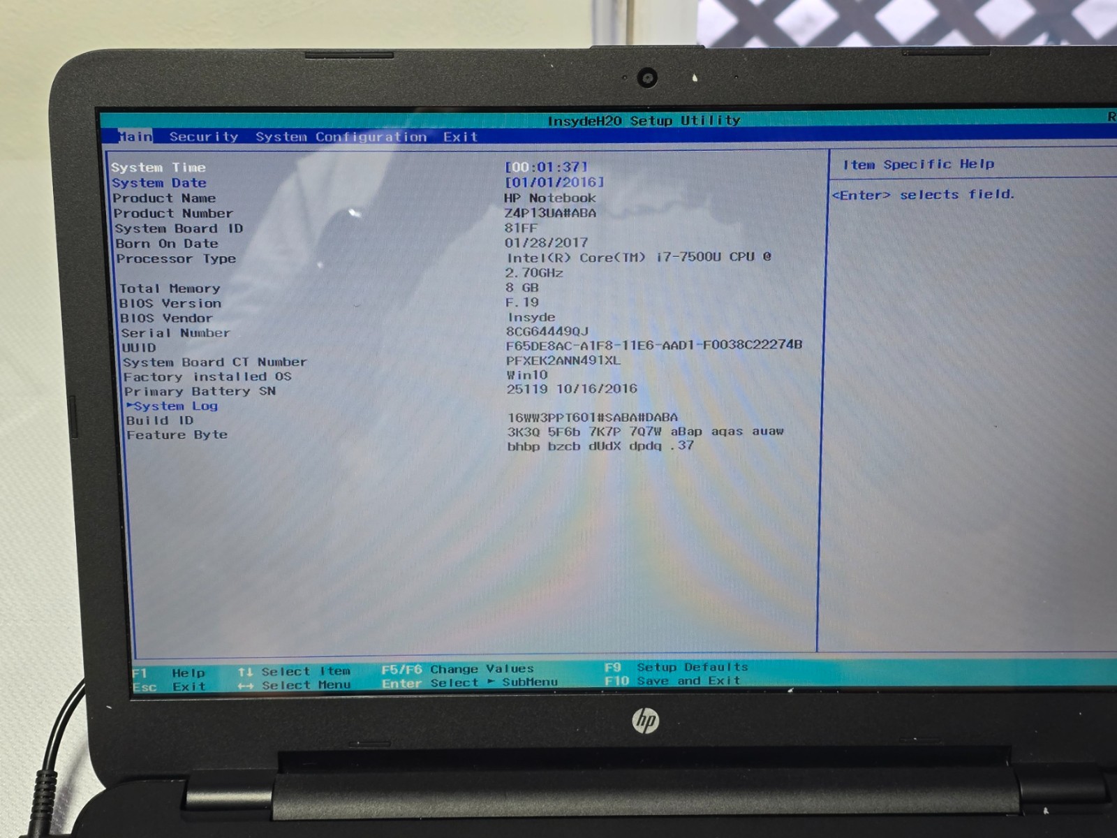 HP 17-X115DX Laptop – Intel i7 /8GB Ram/ Boots To Bios