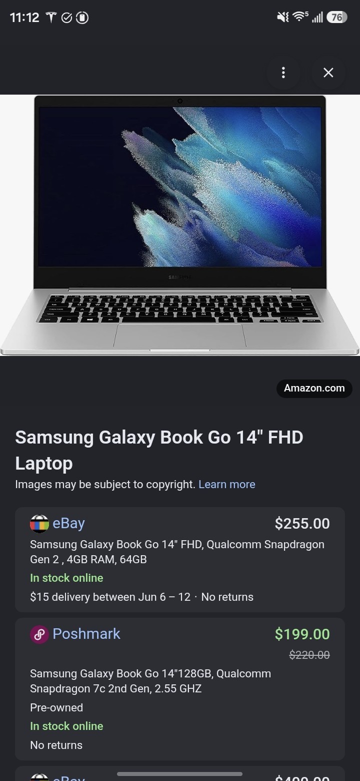 Samsung Galaxy Book Go 14in FHD Snapdragon 7c Gen 2 4GB 119GB eMMC W11 Silver