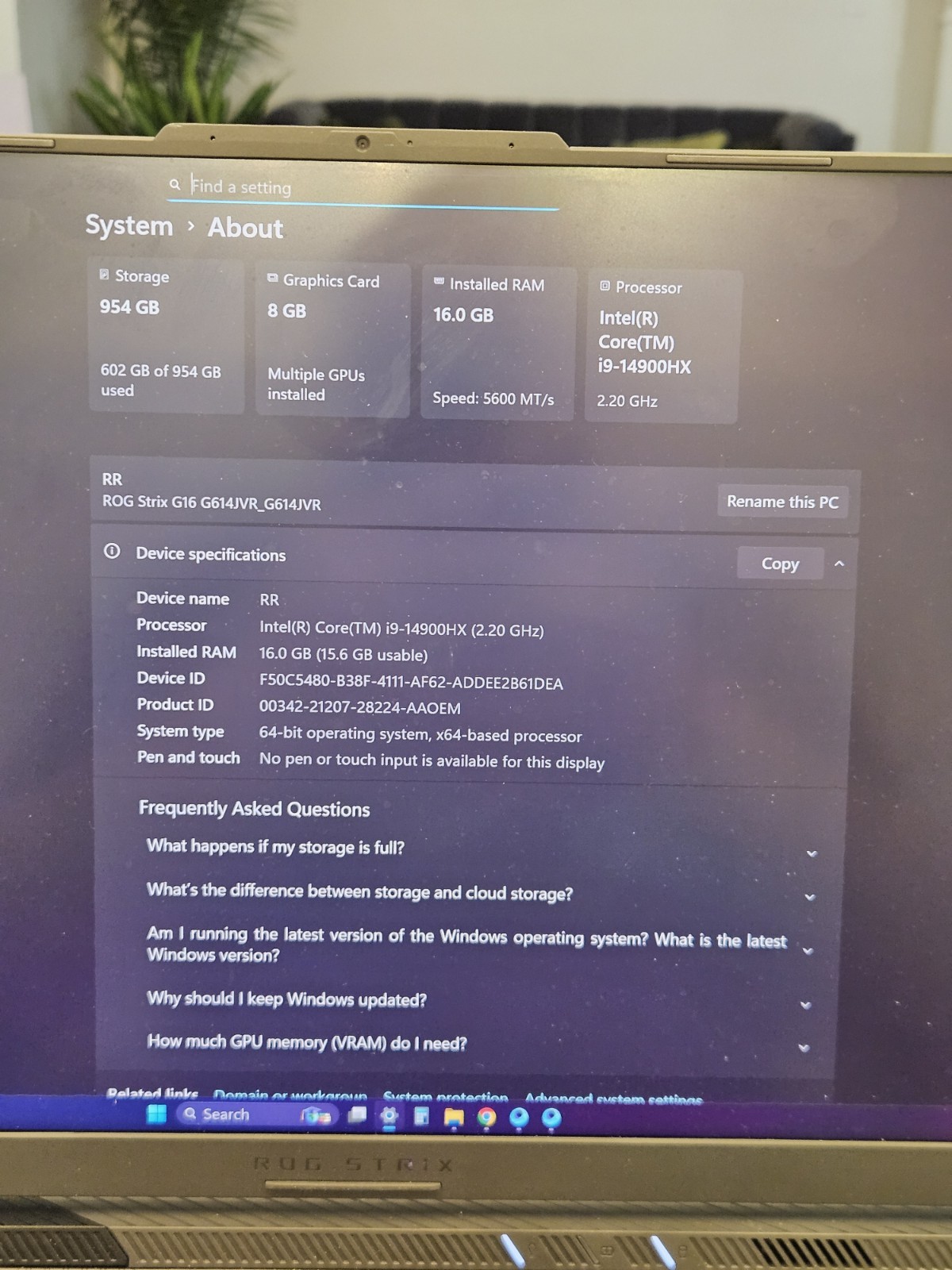 ASUS ROG Strix G16 i9 1400HX | Nvidia RTX 4060 8gb