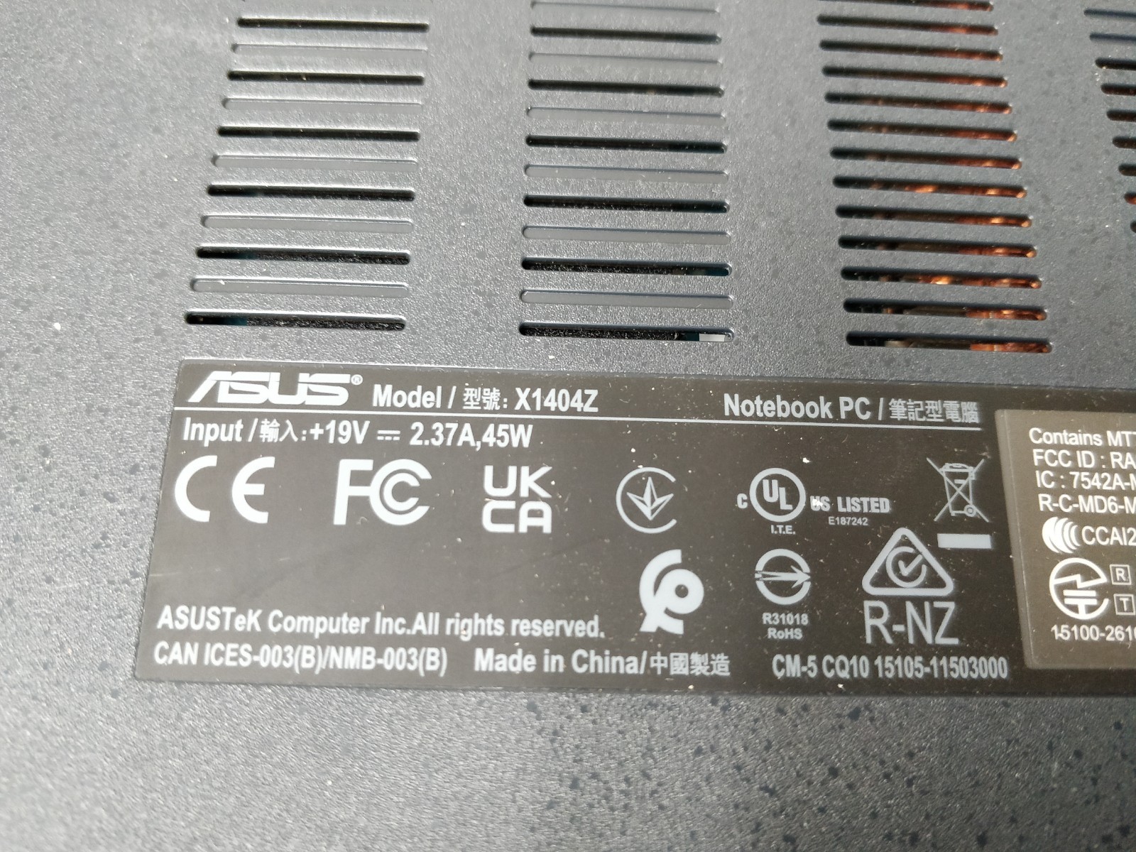 Asus Vivobook X1404Z INTEL CORE I3-1215U@1.20GHz 8GB RAM NO DRIVE PARTS 8832