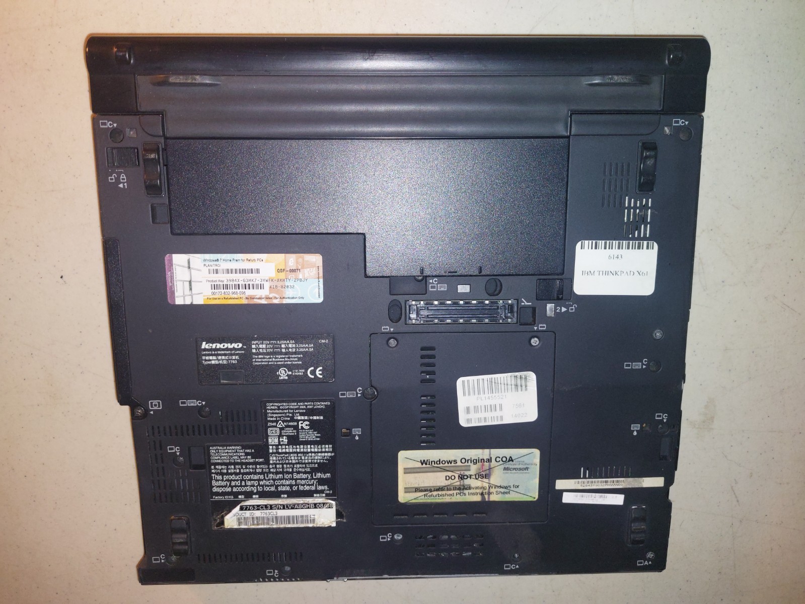 Lenovo X61 ThinkPad L7500 Core 2 Duo CPU + ULTRABASE LENOVO renewd