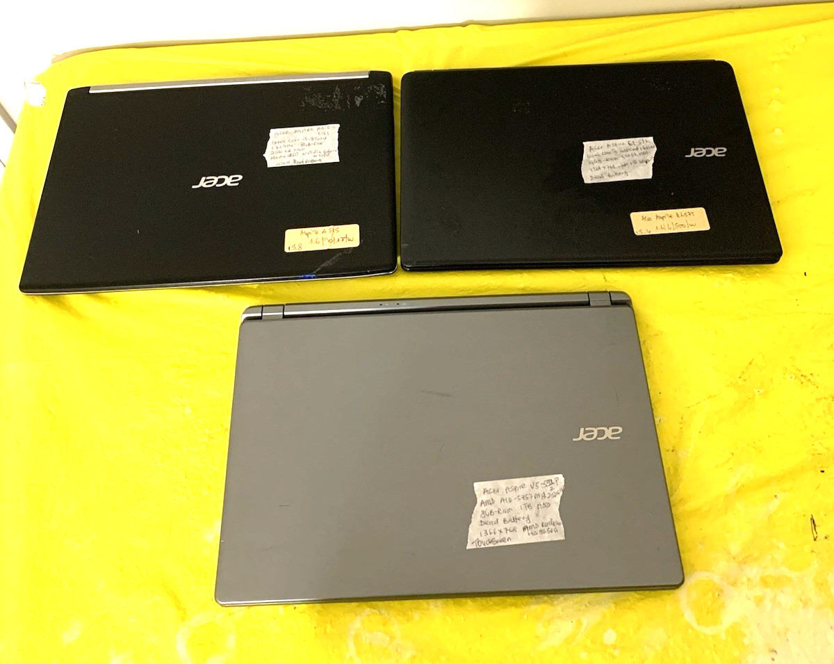 Lot Of 3 Mixed Acer Aspire Laptops For Parts