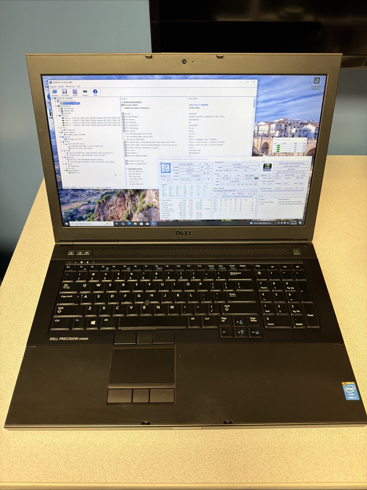 Dell Precision M6800 Quad Core i7-4800QM 2.7GHz 16GB 256GB SSD NVidia K4000M
