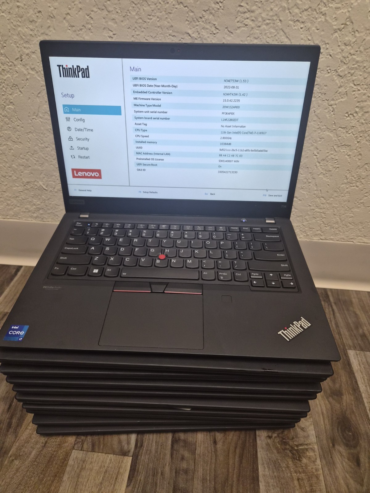 Lenovo ThinkPad T14 Gen 2 Core I7-1165G7, 2.800ghz 16gb Ram No Ssd