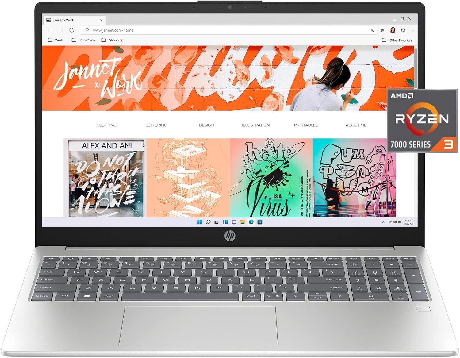 New HP 15-fc0010nr 15.6” FHD Laptop AMD Ryzen 3 7320U 8GB 256GB SSD W11S