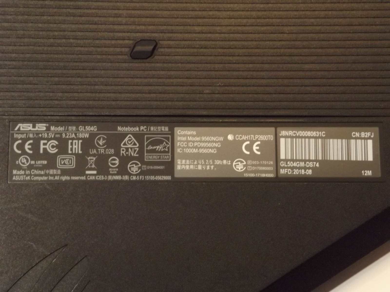 ASUS GL504GM Hero II 144MHz i7-8750H 2TB SSD 32GB RAM Win11 24H2 Grade B+ VG