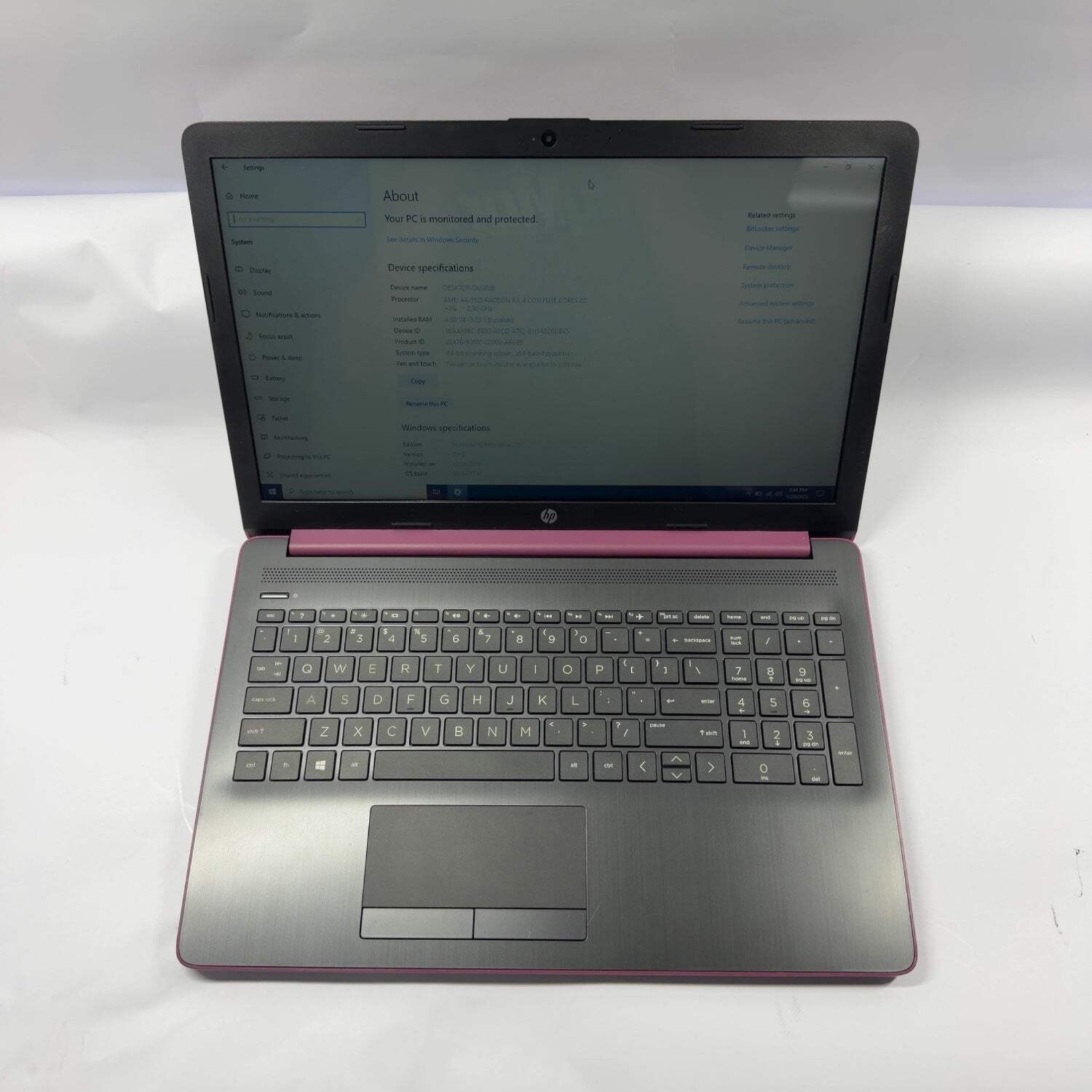 HP NoteBook 15-DB0091WM 15.6″ A4-9125 2.3GHz 4GB RAM 64GB SSD
