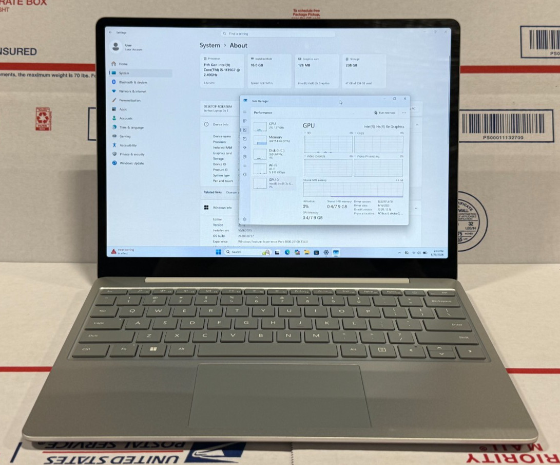 Microsoft Surface Laptop Go 2 2013 12.4″ i5-1135G7 256GB SSD 16GB RAM W11