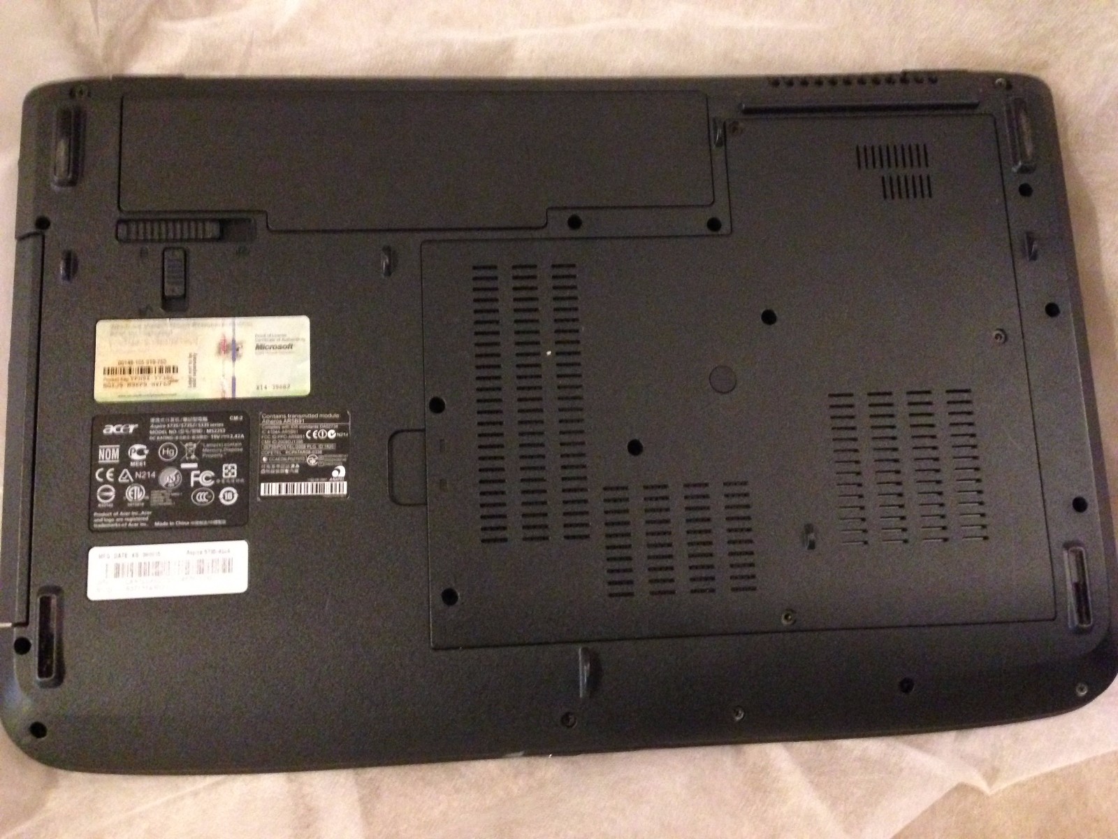 Acer Aspire 5735-4624 Laptop COMPUTER WORKS Fine may Laptop Easy to use