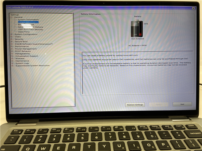 Dell Latitude 7400 2-in-1 i7-8665U 16GB 256GB SSD Win 10 COA No Battery No CMOS