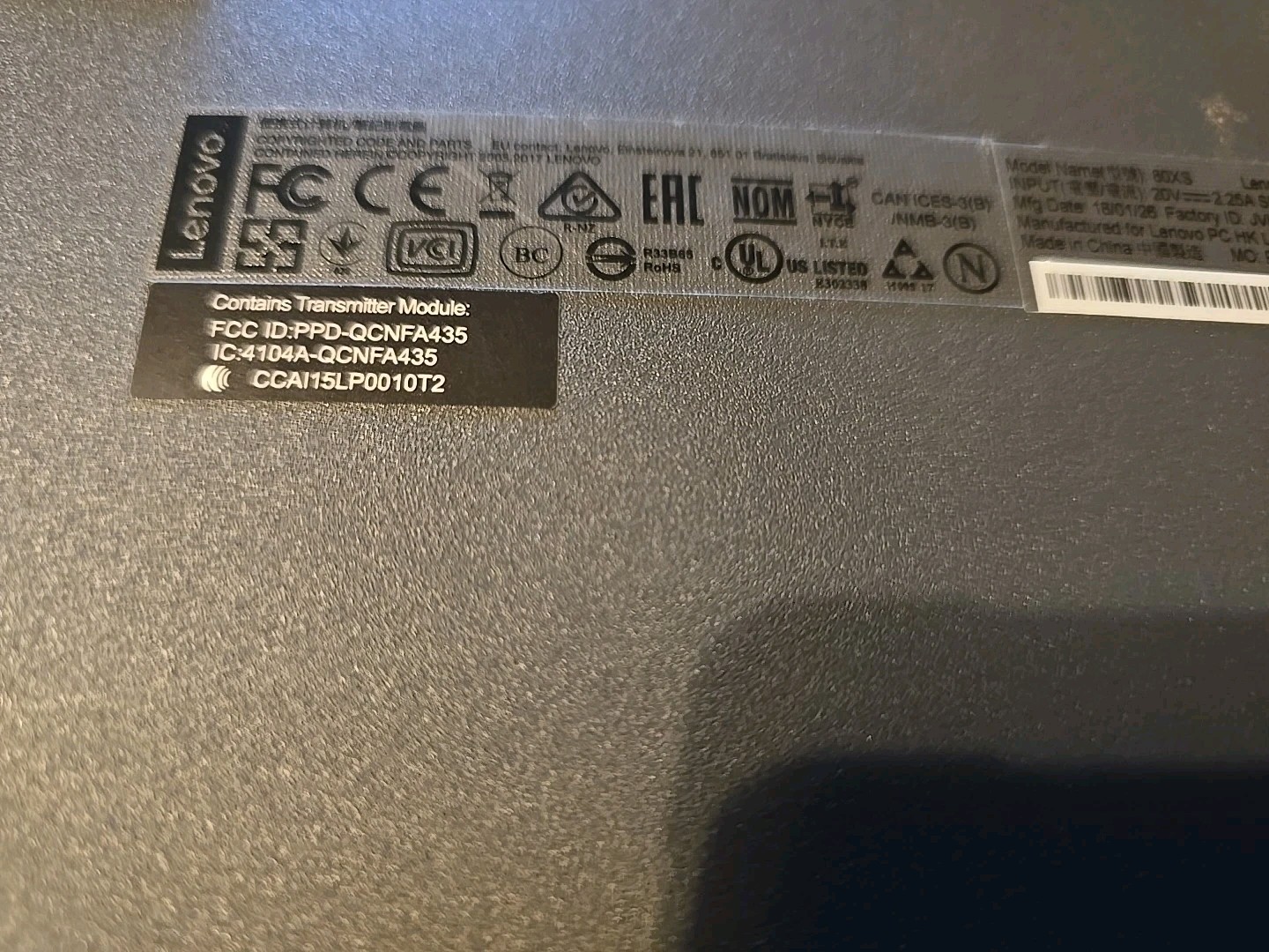 Lenovo Ideapad 310 Carcass NO HARD DRIVE, NO BATTERY, NO MOTHERBOARD.