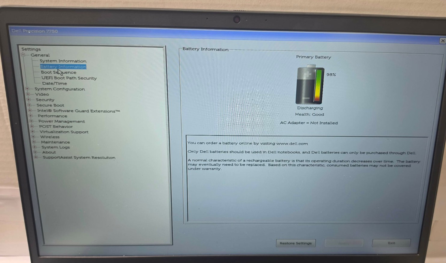 Dell Precision 7750, Xeon W-10855M, 2.8GHZ, 8GB DDR4, 256GB SSD, Win11 Pro