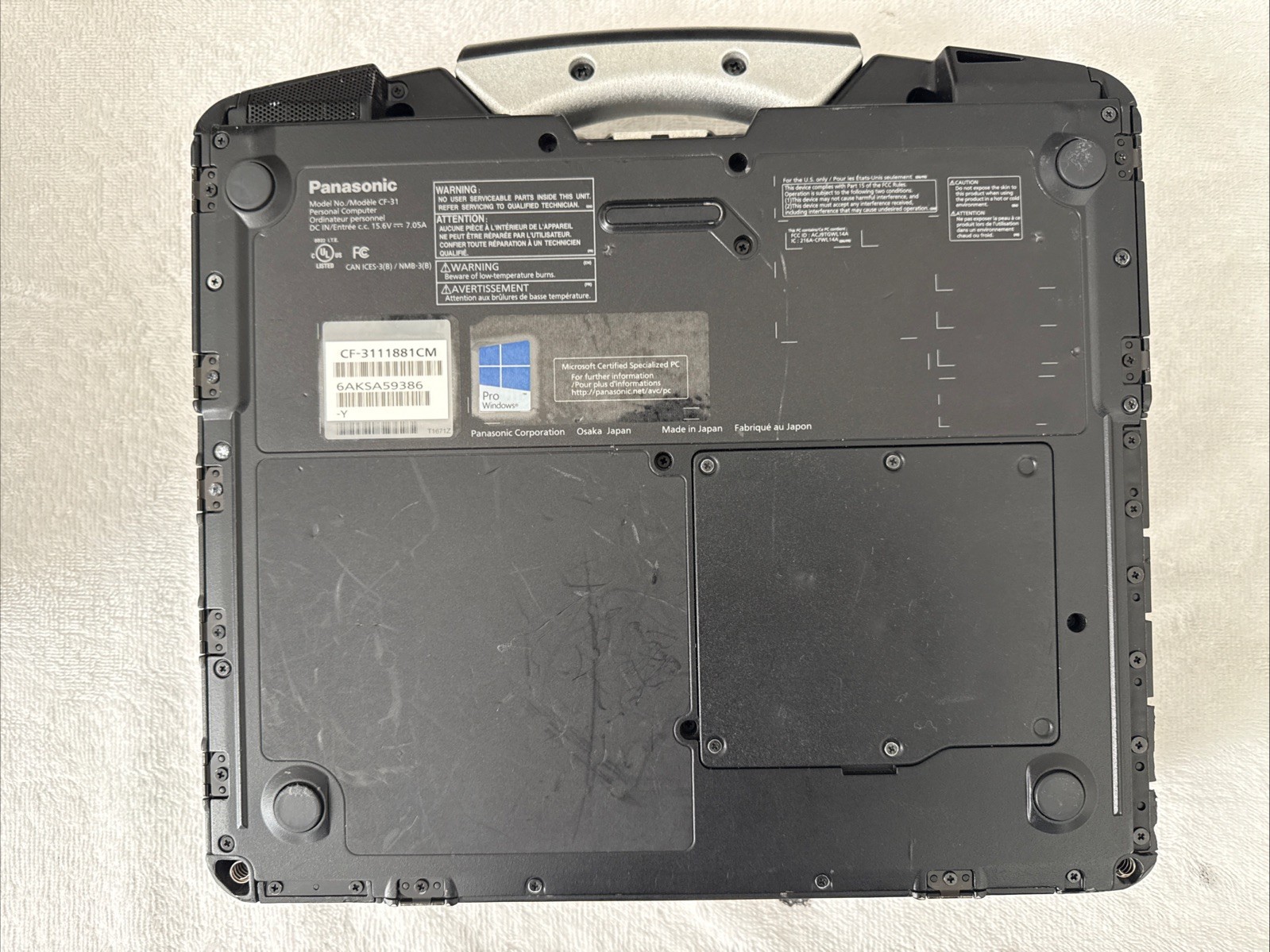 Panasonic Toughbook CF-31 MK5 i5-5300U 2.30GHz 8GB/128GB HDD/DVD/No AC Charger