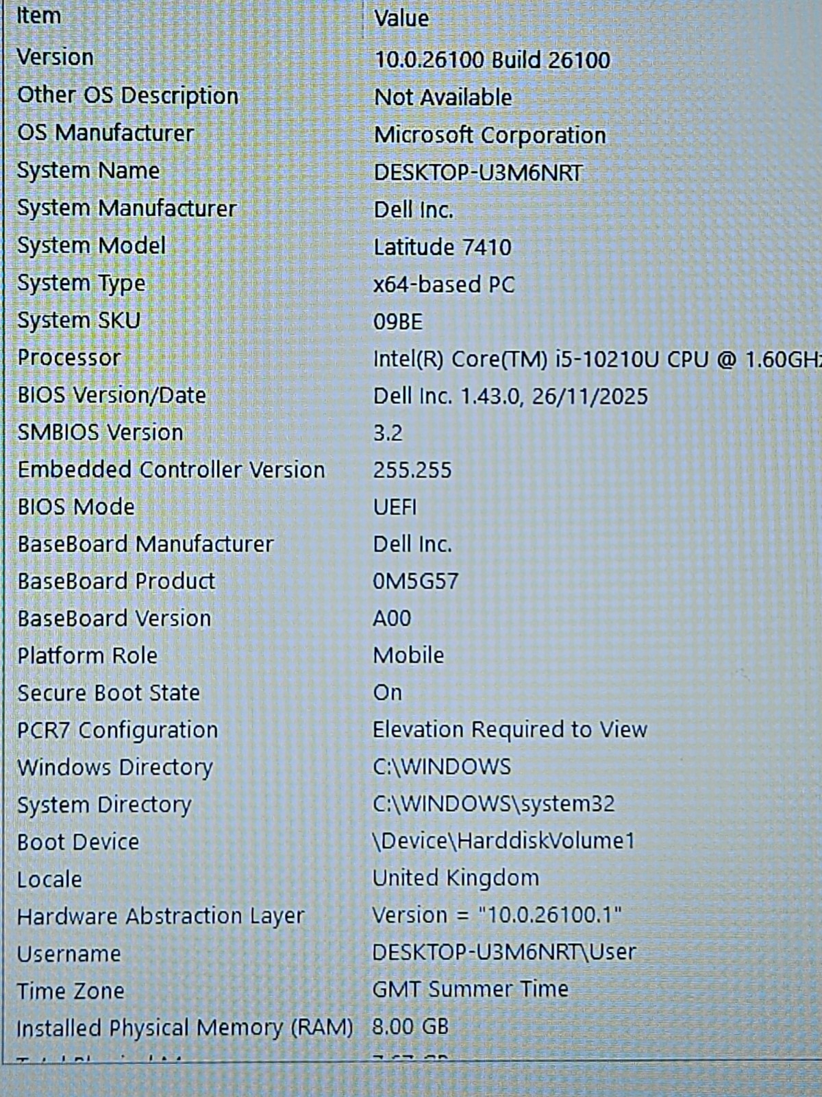Dell Latitude 7410 14″ HD Intel i5 10th Gen @ 1.60GHz 8GB 256GB NVMe Win 11 Pro