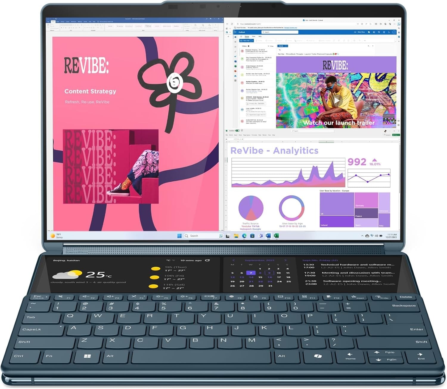 💎Lenovo Yoga Book 9 Ultra 7/ 2x DUAL 13.3″ 2.8K OLED TOUCH /32GB RAM/1 TB SSD