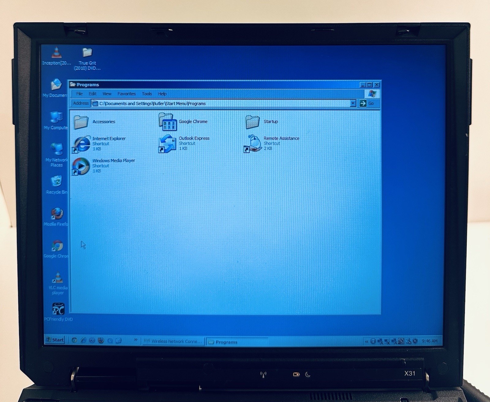 IBM ThinkPad X31 Laptop W/ Power Adapter & Cables ( For Parts ) No Return