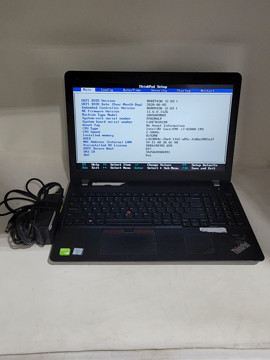 LENOVO ThinkPad E570 Laptop Intel Core I7-6500U 8GB 500GB