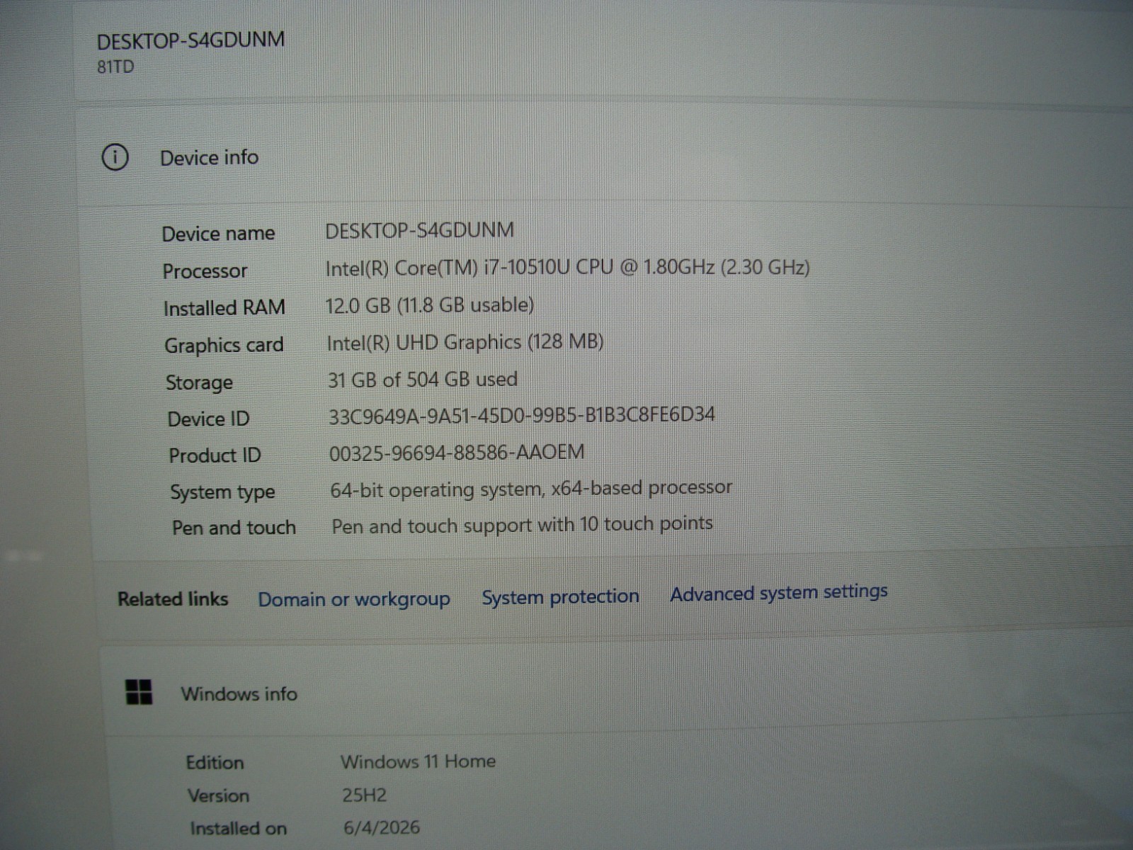 Lenovo Yoga C740-15IML 15.6″ FHD Touch i7-10510U 1.8GHz 12GB 512GB +Charger