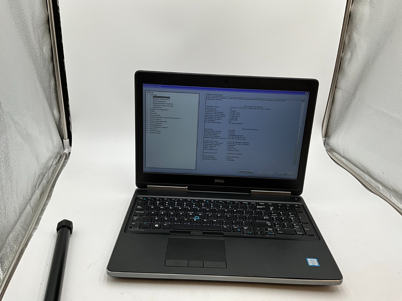 DELL Precision 7520 i7-6820HQ 32gb 512gb M1200 15.6″ LAPTOP 77CWPQ2