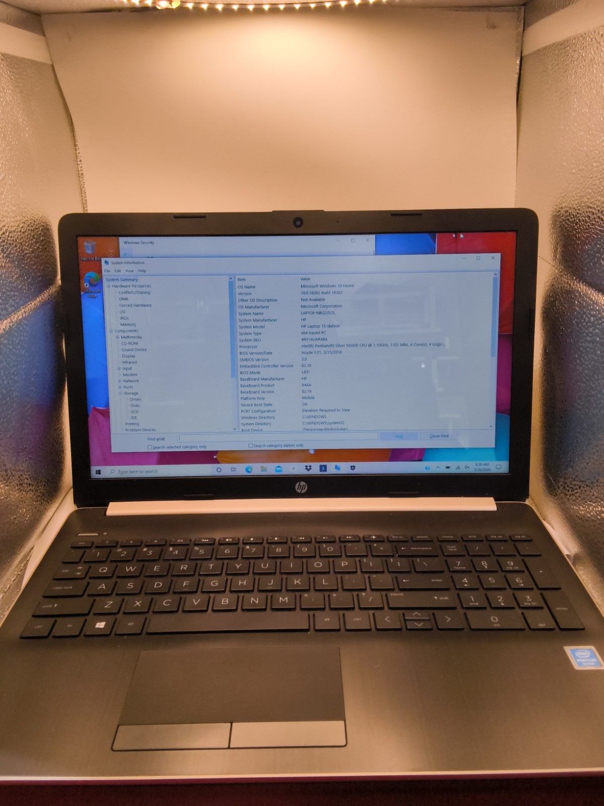 HP Laptop MODEL 15-da0xxx Intel Pentium Silver N5000 Cpu / 8 Gb Ram / *SEE DESC*