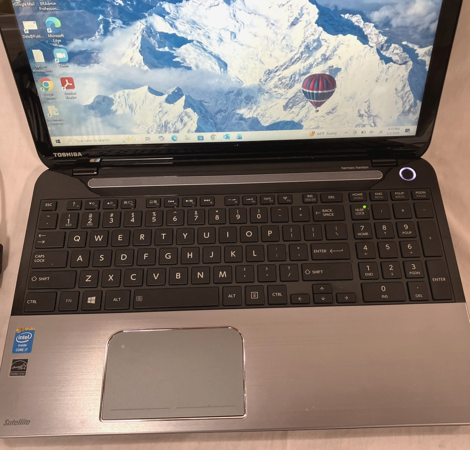 Toshiba Satellite S55T-A5389 15.6” Laptop Intel 2.40GHz 8GB RAM 699GB HDD