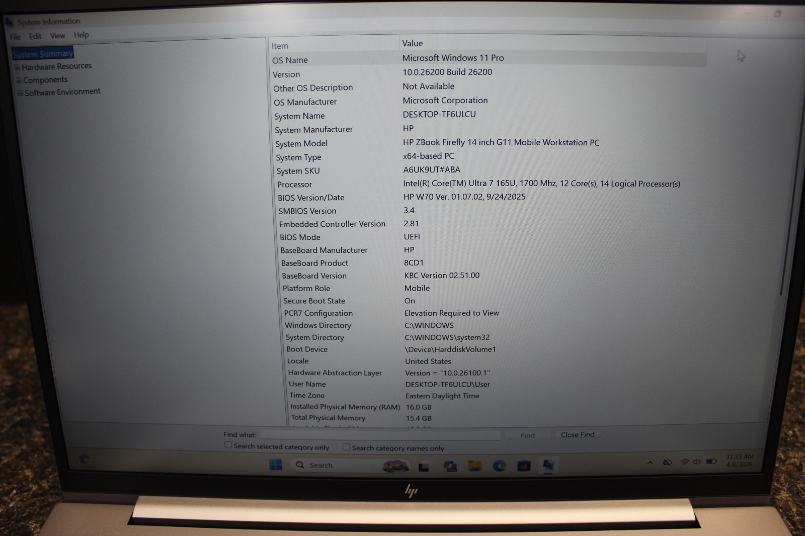 HP ZBook Firefly 14 G11 Ultra 7 165U 512GB NvME 16GB DDR4 Win11Pro Wty – c desc