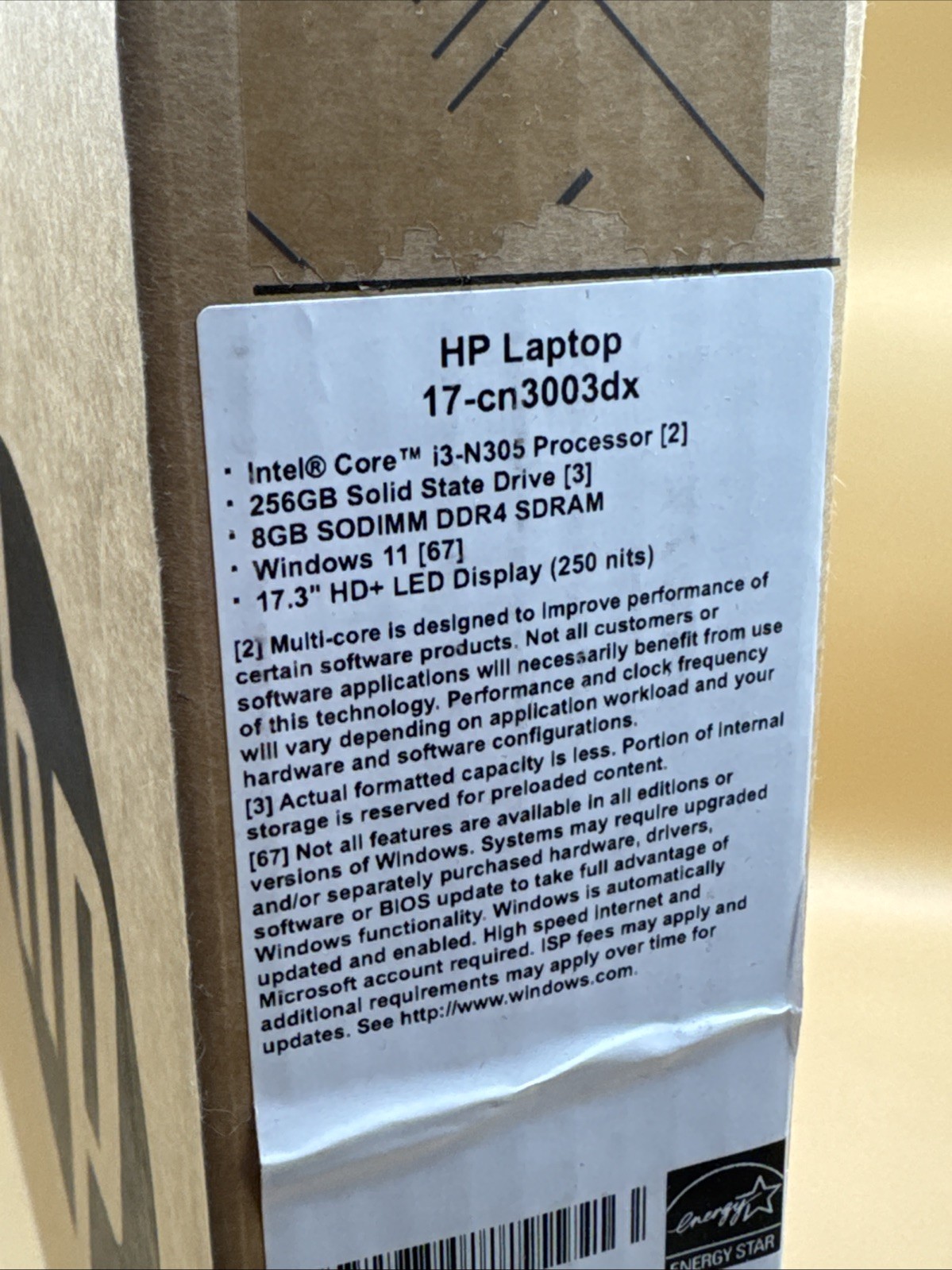 Laptop HP 17-CN3003DX (Intel Core i3-N305 Processor, Windows 11, 8GB DDR4 RAM)