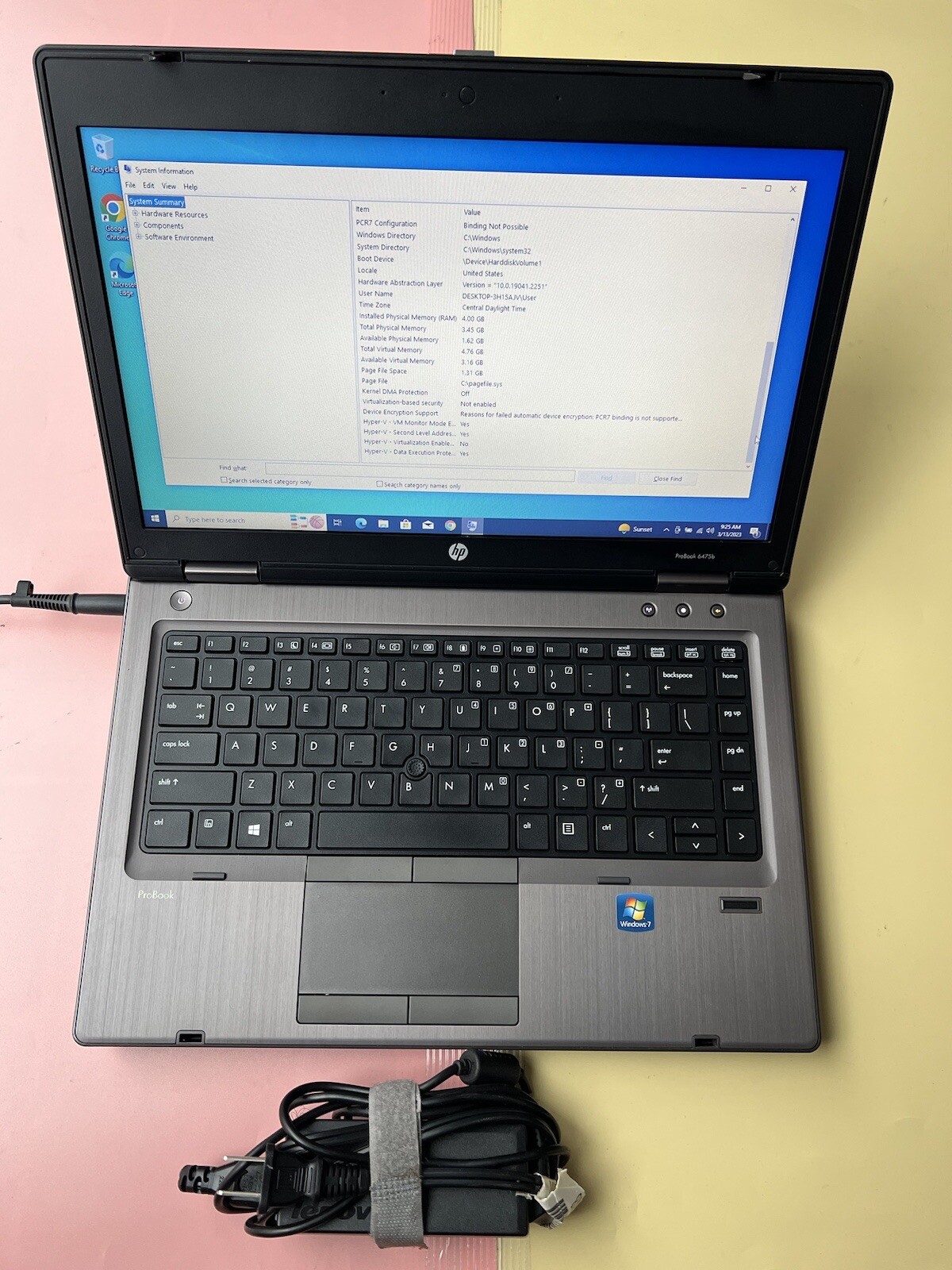 HP Probook 6475b AMD A4-4300M with Radeon Graphics 2.50GHz 4GB RAM 320GB HDD