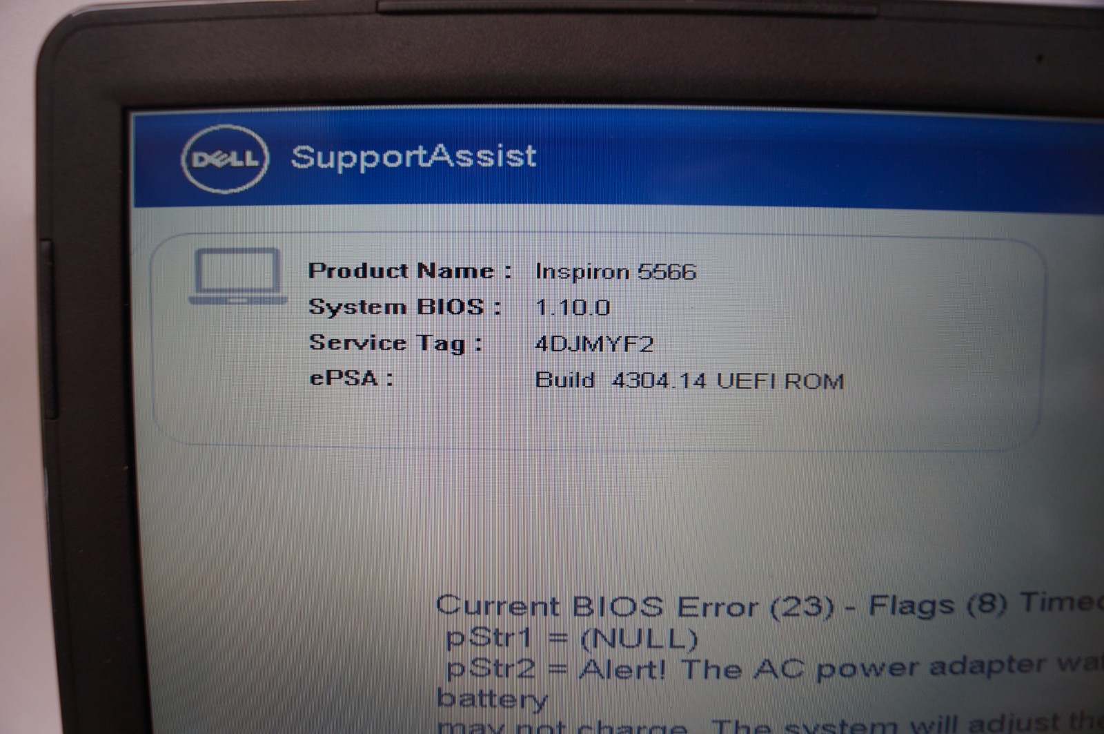 Dell TTYFJ A00 Inspiron 5566 Laptop 15.5″ 6GB Mem 2.4GHz READ WORKING PoR E113