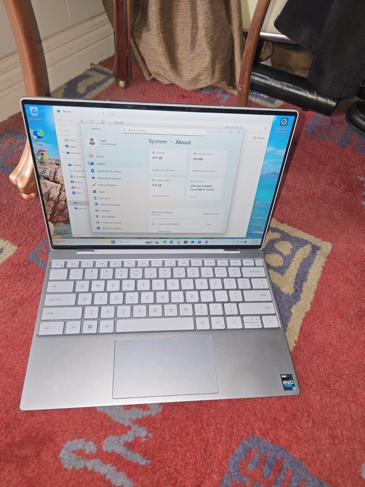 Dell XPS 13 9315 – i7-1250U – 16GB RAM – 512GB SSD WIN11PRO RARE BLUISH-SILVER