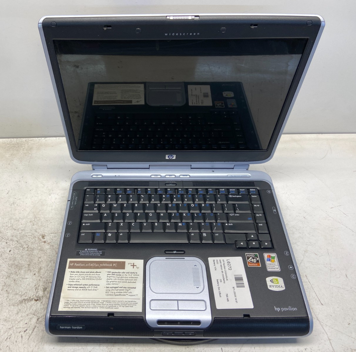 HP Pavilion ZV5405US AMD Athlon 64 2000MHz 768 MB NO HDD