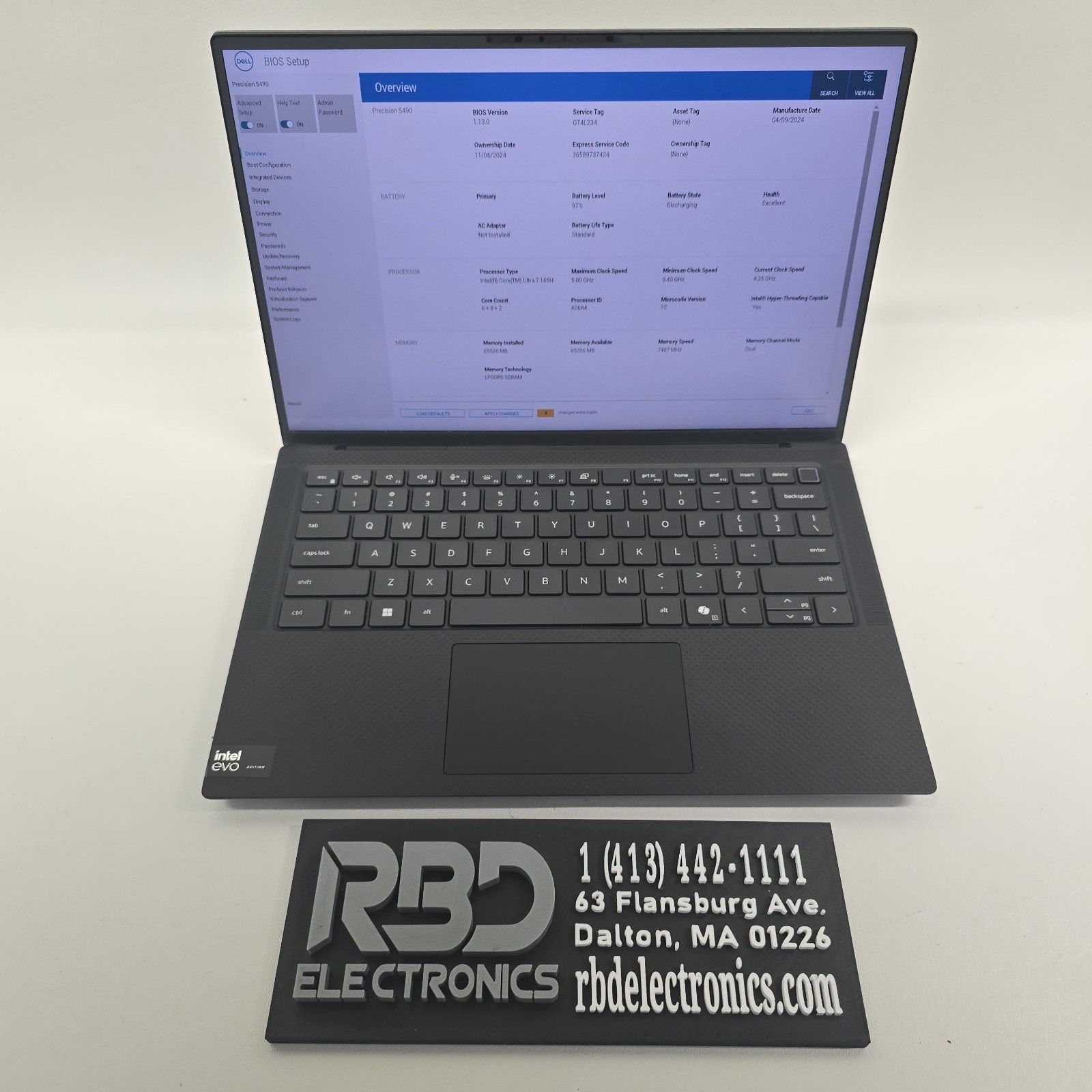 Dell Precision 5490 FHD+ Ultra 7 165H 64GB 512 RTX 2000 Ada 8GB NO OS/AC