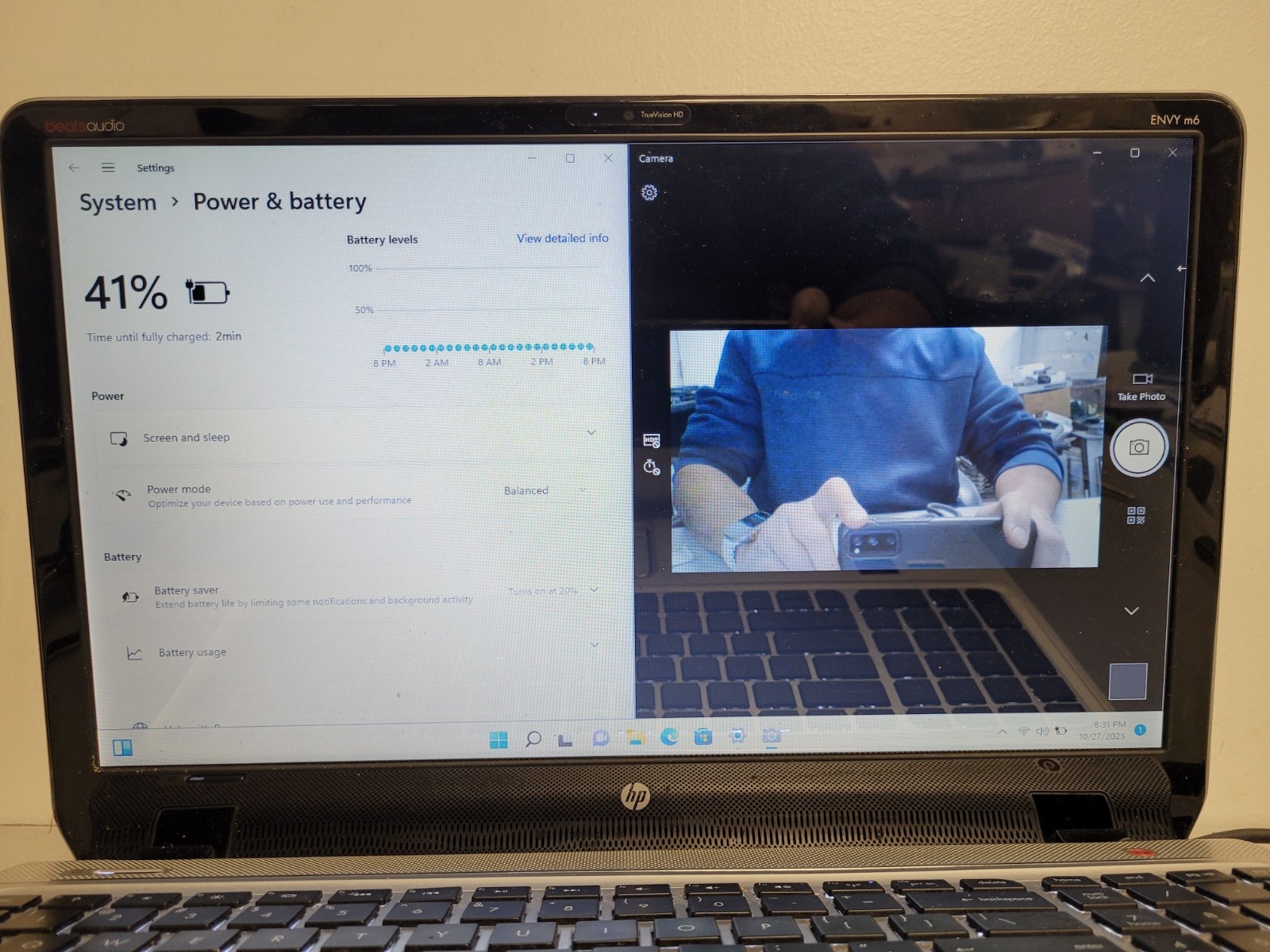 Hp Envy M6 notebook amd a10 4600m 2300mhz 8gb ram 256gb ssd charger CND3140H8J