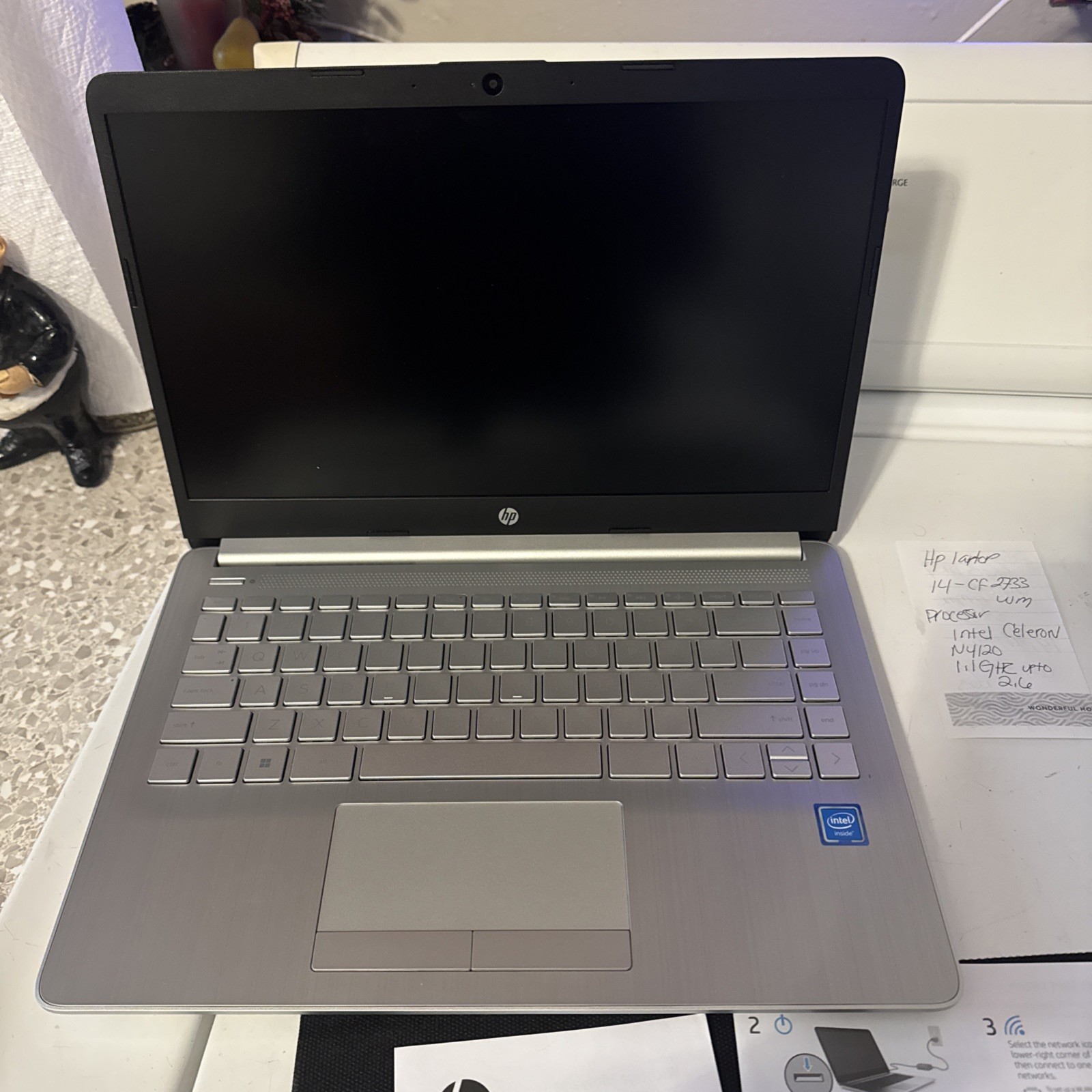 HP 14″ Laptop Intel Celeron Silver Windows 11 USB HDMI Webcam Wi-Fi