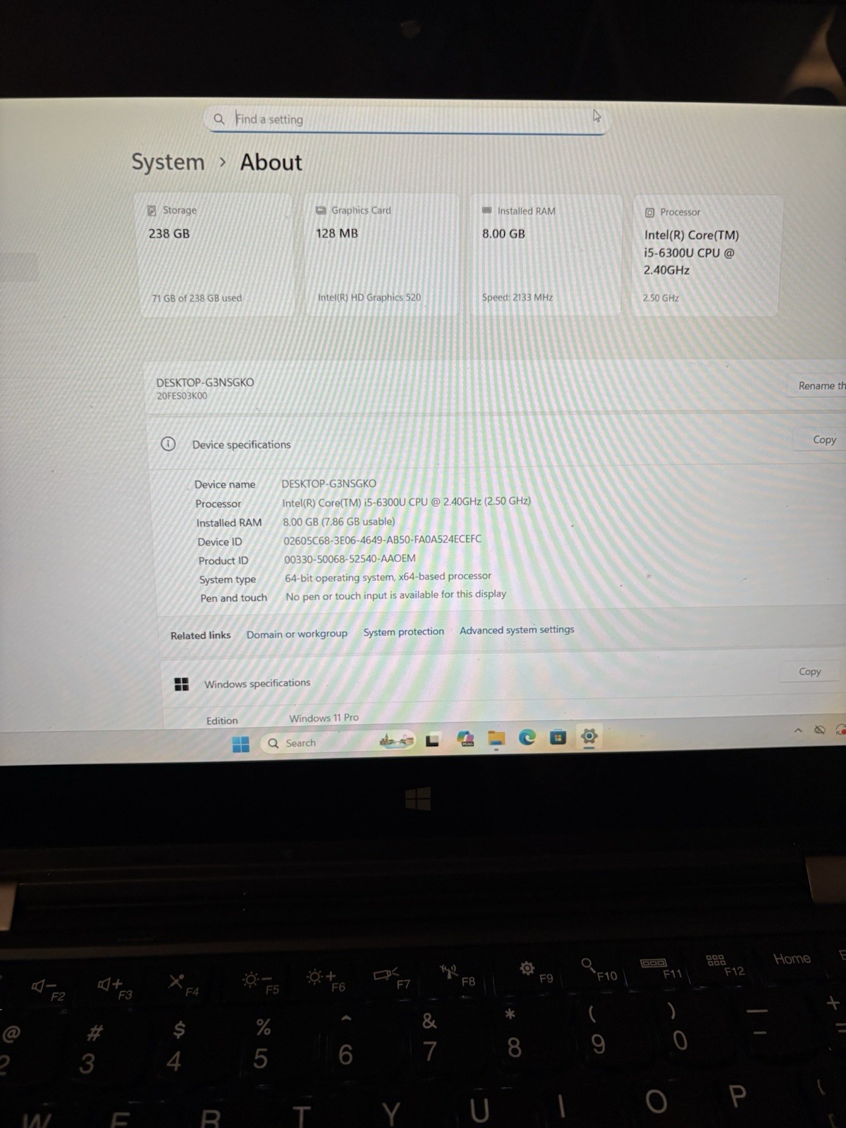 Lenovo ThinkPad Yoga 260 Intel Core i5-6200U@2.30GHz 8GB RAM 256GB SSD Win 11