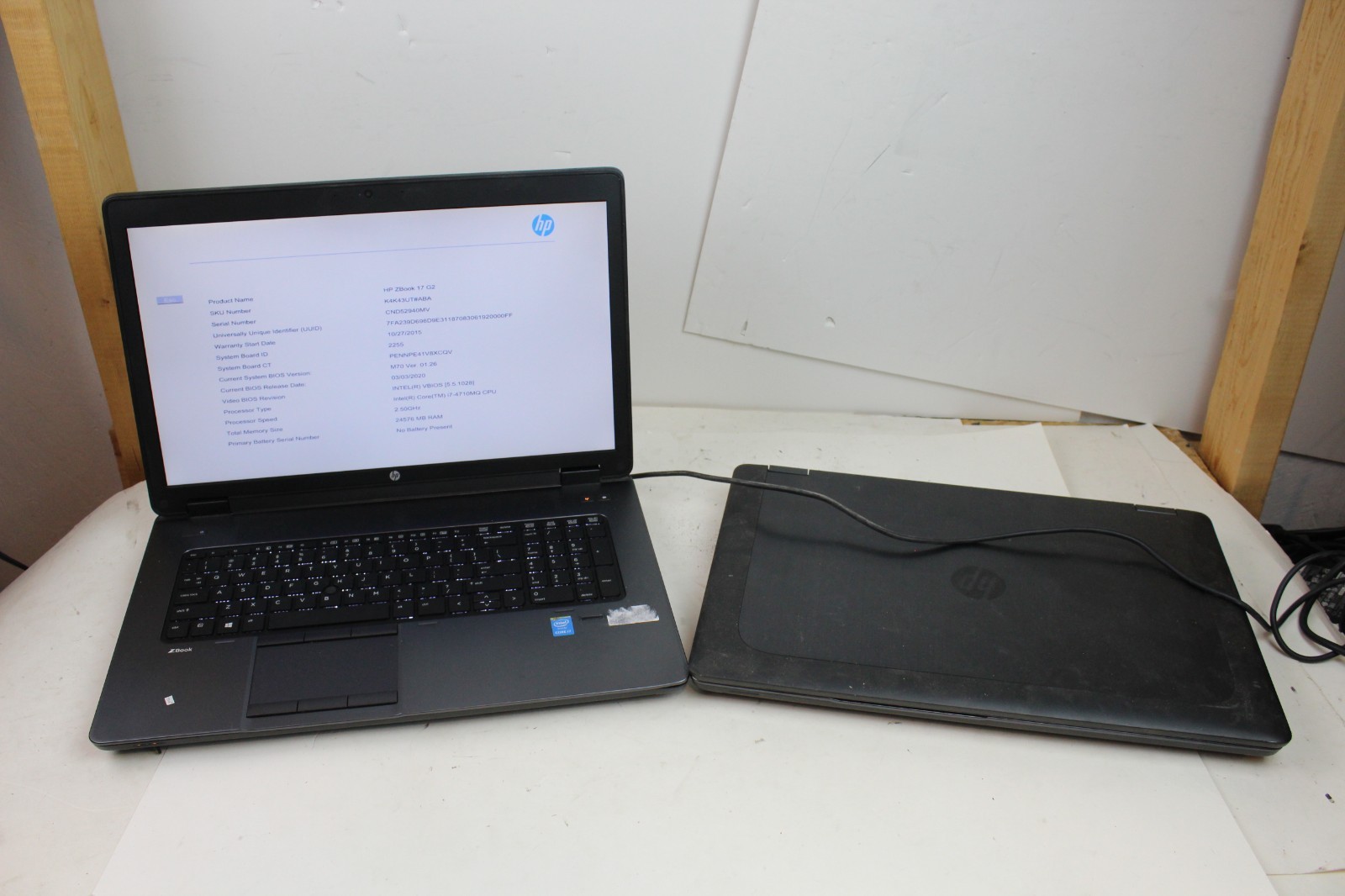 AS IS PARTS Lot of 2 HP ZBook 17 G2 2.4GHz i7-4810MQ 24GB RAM NO HDD
