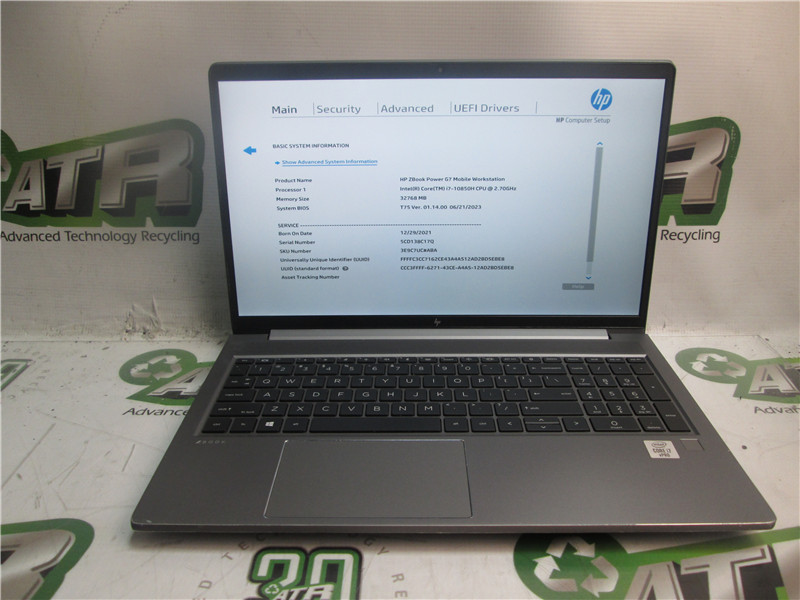 HP ZBook G7 Laptop i7-10850H 2.7GHz 32GB RAM 512GB SSD Windows 11 Pro