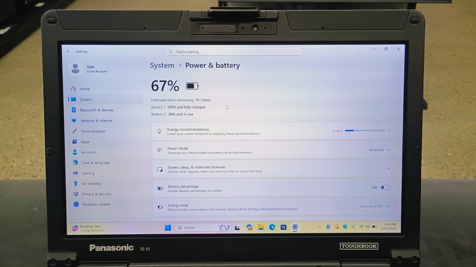Panasonic Toughbook FZ-55 i7-8665U 1.90Ghz – 16GB RAM – 512GB SSD – Touch