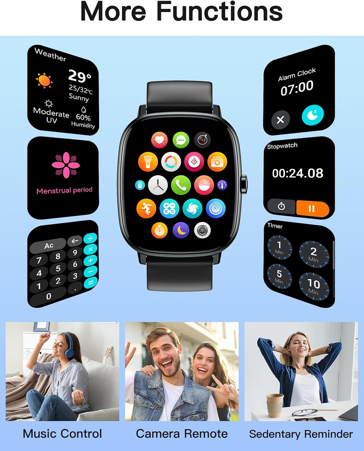 Smart Watches for Men Women with GPS Built-in, Answer/Make Calls, 1.95″ Smartwat