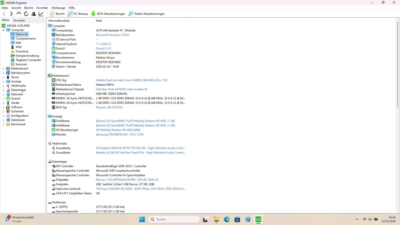 Medion Akoya P8614 – Intel i5 – 18.4 inch