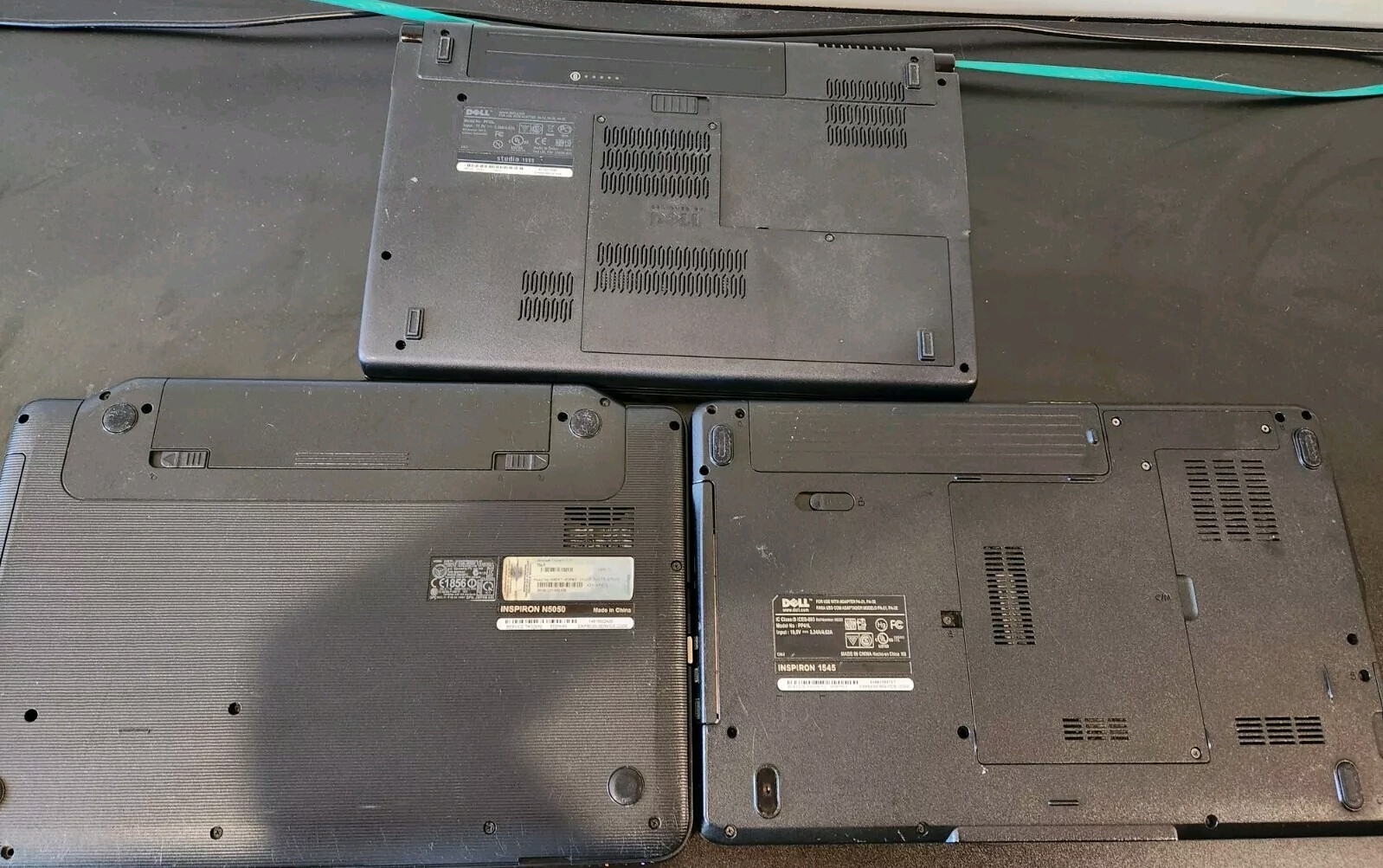 Lot of 3 Dell Laptops Studio and Inspiron Win 10 Pro READ Description