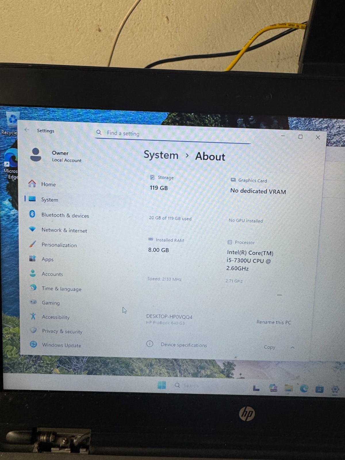 HP ProBook 640 G3 Core I5-7300 128GB SSD 8GB RAM Laptop *Read #5532