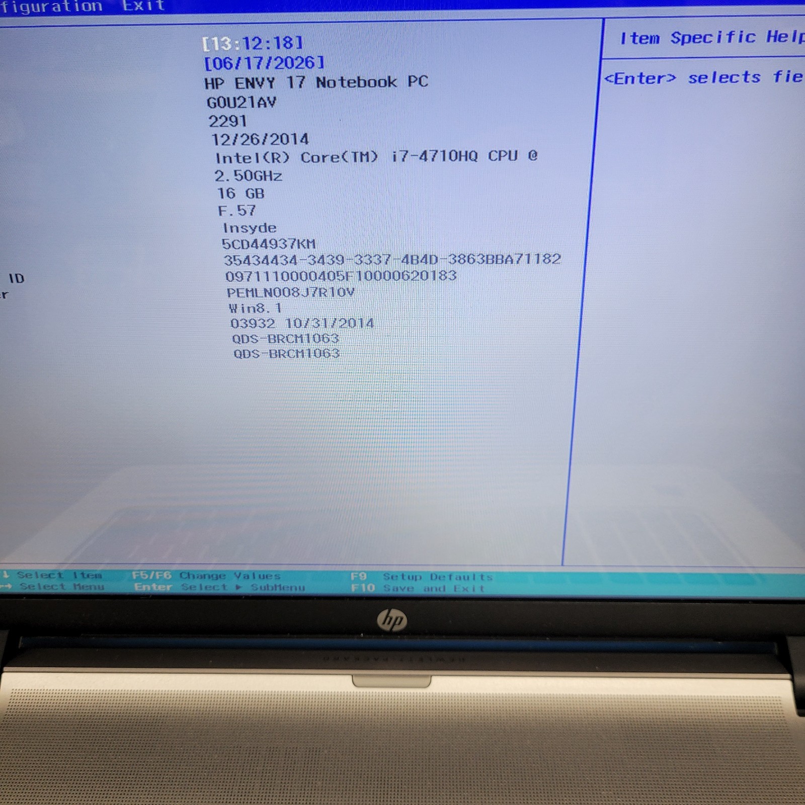 HP Envy 17t-k100 17.3″ Laptop i7-4710HQ 16GB RAM 120 GB SSD Windows 11 PRO