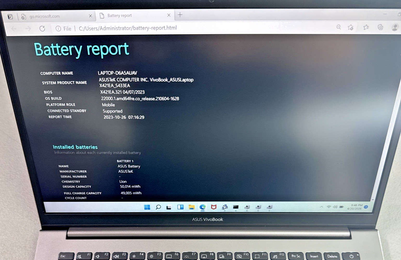 ASUS VivoBook S14 S433 Laptop 14” FHD CORE i5-1135G7 8GB RAM 512GB SSD W11 HOME