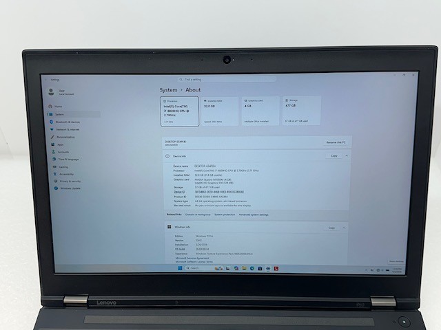 Lenovo ThinkPad P50 FHD i7-6820HQ 2.7GHz 32GB RAM 512GB SSD Quadro M2000M +DOCK