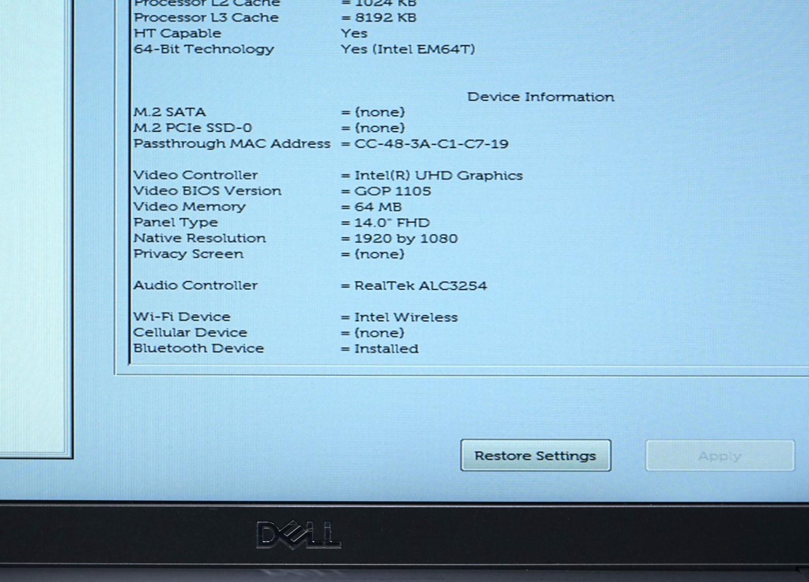 Dell Latitude 7410 Laptop Intel Core i7-10610U @1.80GHz 16GB RAM (No SSD)